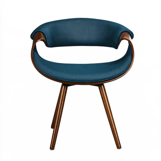 Silla con respaldo abierto y asiento envolvente - azul/marrón