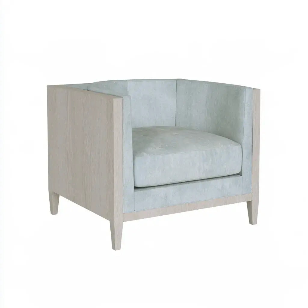 Sillón con brazos rectos y cojín liso - gris