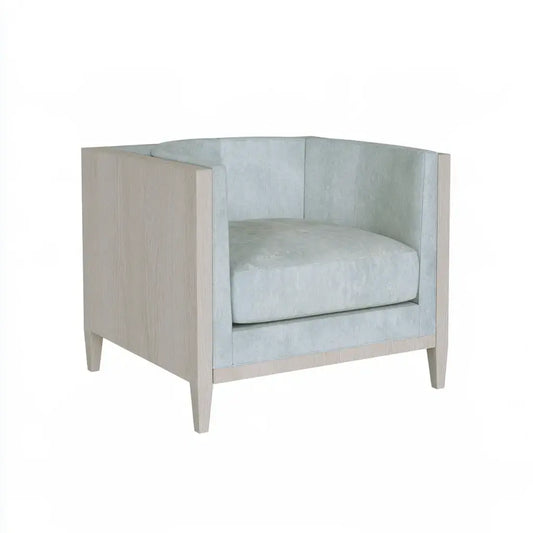 Sillón con brazos rectos y cojín liso - gris