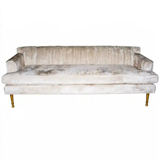 Sofá con tapizado texturizado y brazos rectos - beige