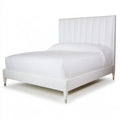 Cama con cabecero de paneles verticales - blanco